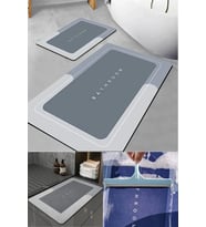 Dikdörtgen Sihirli Su Emici Kaydırmaz Banyo Paspası Ayak Matı Kaymaz Tabanlı Abdest Paspası 58x38 Cm
