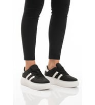 Ayakmod Siyah Beyaz Yüksek Taban Bağcıklı Unisex Sneaker DVS-01 Z (Siyah - Beyaz)