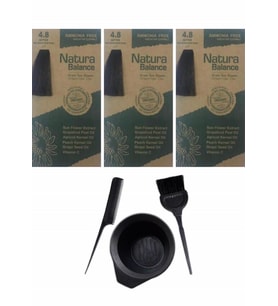 NATURA BALANCE SAÇ BOYASI 4.8 BİTTER 3 ADET+SAÇ BOYAMA SETİ