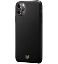 Spigen iPhone 11 Pro Max ile Uyumlu Kılıf La Manon Câlin Premium Deri Tasarım Chic Black (Siyah)
