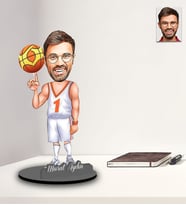 Kişiye Özel Basketbolcu Tasarımlı Karikatür İki Katmanlı Ahşap Biblo Model-3