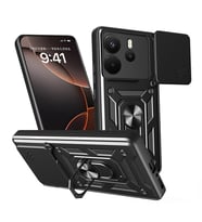 Xiaomi Redmi Note 14 4G Uyumlu Kılıf Magnetik Standlı Kamera Korumalı Zore Sürgülü Vega Kapak
