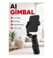 AI Yüz Takipli 360° Gimbal Selfie Stick – Bluetooth Kumandalı Uzayabilir Telefon Tripodu