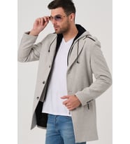PLT8406 DEWBERRY ERKEK PALTO-DESENLİ BEJ
