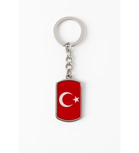 Çift Taraflı Türk Bayrağı Sembollü Kırmızı Anahtarlık  Unisex, Anlamlı ve Dayanıklı Model