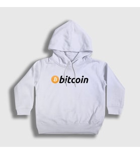 Presmono Unisex Çocuk Beyaz Btc Bitcoin Kapüşonlu Sweatshirt 263199tt (Beyaz)