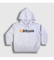 Presmono Unisex Çocuk Beyaz Btc Bitcoin Kapüşonlu Sweatshirt 263199tt (Beyaz)