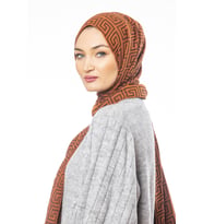 Jakar Dokuma Desen Jakarlı Modal Seri Şal Eşarp Askısı ile Birlikte 75x200 cm Ki