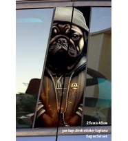 rapçi köpek sticker yan kapı direk kaplama 2li sol sağ takım yapıştırma