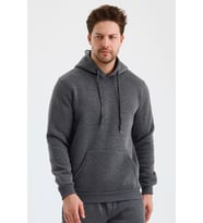 Monox Erkek Kapşonlu 3 İplik Sweatshirt (Antrasit)