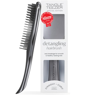 Lexroo Ultimate Detangler Chrome Midnight Silver Gümüş Düz ve Kıvırcık Saçlar için Saç Fırçası Tarak
