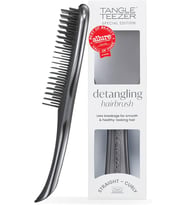 Lexroo Ultimate Detangler Chrome Midnight Silver Gümüş Düz ve Kıvırcık Saçlar için Saç Fırçası Tarak