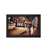 Manzara Temalı Kanvas Tablo 80 x 110 cm Siyah Çerçeve