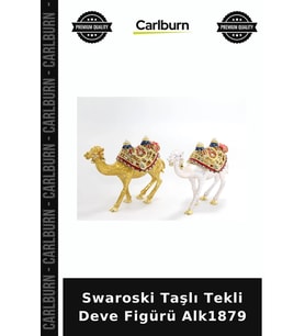 Özel Üretim Dekoratif Şık Aksesuar Salon Figür Swaroski Taşlı Tekli Deve Figürü Alk1879