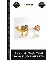 Özel Üretim Dekoratif Şık Aksesuar Salon Figür Swaroski Taşlı Tekli Deve Figürü Alk1879