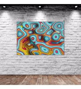 BK Home Üç Boyutlu Soyut Dalgalı Çizgiler Tasarımlı Kanvas Tablo 70x100cm-2