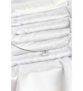 Pirinç Gümüş Renk Choker Model Zirkon Taşlı Kadın Kolye 5886 - HPSBYI6940-8782