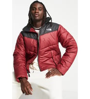 The North Face Saikuru Puffer Jacket Erkek Şişme Spor Mont Bordo Siyah