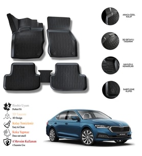 Skoda Octavıa 2023 3D Havuzlu Paspas OTL