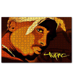 Cakapuzzle Tupac Shakur Bandanalı Karikatürize Çizim  Puzzle Yapboz MDF (Ahşap) (120 Parça)