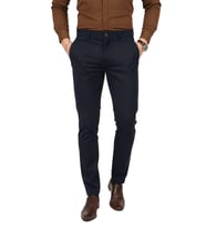 DeepSEA Erkek Koyu Lacivert Modern Fit Likralı Kumaş Pantolon Günlük & Ofis Kullanımı 2602020
