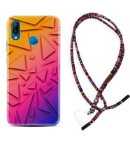 Huawei P20 Lite Mate 10 20 Lite Pro P40 Lite KılıfBoyun Asklı Rasta Silikon Üçgenler 1635