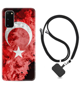 Samsung A02S A03S A10 A12 A13 A21S A22 Kılıf Boyun Askılı Silikon Şanlı Türk Bayrağı 3 1395
