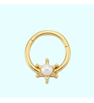 Altın Halka Piercing İnci 14 Ayar Kartanesi