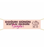 Doğum Günü Pankartı (Sevgilim) -6 75x300 cm (Çok Renkli)