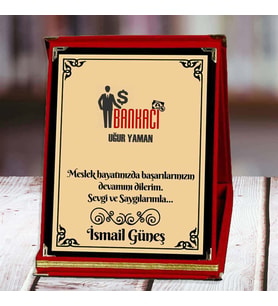 Bankacı Baskılı Plaket (1. Tasarım)  Kişiye Özel