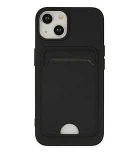 iPhone 14 Plus Kılıf Kelvin Kartvizitli Silikon - Siyah