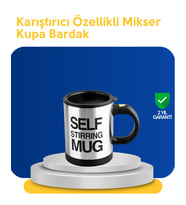 Pratik ve Dayanıklı Termos Kupa Tek Tuşla Otomatik Karıştırma