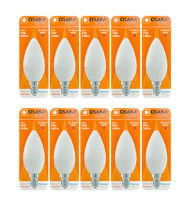 (10 Adet) Osaka 6W (50W) Günışığı (4000K) E14 Duylu (İnce Duy) Led Mum Ampul