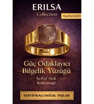 Sertifikalı Şeffaf Kahverengi Akik Doğal Taş Yüzük – Güç Odak Bilgelik Ayarlanabilir (Çok Renkli)
