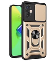 İnfinix 30 4G Kılıf Pars Lens Yüzüklü Silikon - Gold