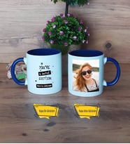 Arkadaşa Hediye Kupa Bardak Lacivert Fotoğraflı Doğum Günü Hediyesi