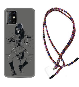 INFINIX Hot 8 9 10 11S Hot 10 Play 10T Kılıf Boyun Asklı Rasta Silikon Purest Evil 1627