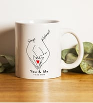 Valantines Gift Couple Hand Kişiselleştirilebilir 14 Şubat Sevgililer Günü Hediye Kupa Bardak / Mug