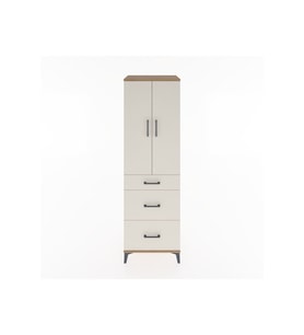 Hyperion Dolap Tek Raflı 3 Çekmeceli Tek Askılı 60x44x195 Çam-Aytaşı