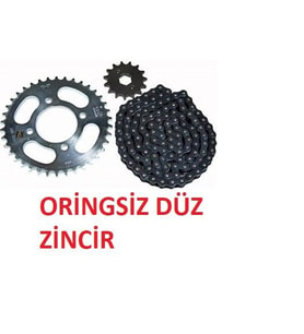 Bajaj Pulsar NS 150 Zincir Dişli Seti Kaliteli (Oringsiz Düz Zincir)Arasmoto (Siyah)