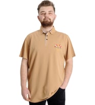 Mode XL Büyük Beden Erkek T-shirt Polo MODE TEAM 23324 Bej