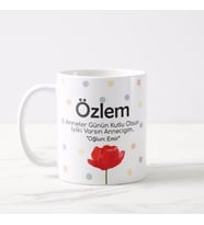 Anneye Özel İsimli Porselen Kupa Bardak