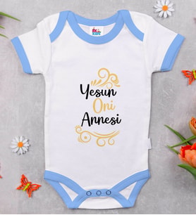 BK Kids Yesun Oni Annesi Tasarımlı Mavi Bebek Body Zıbın-1