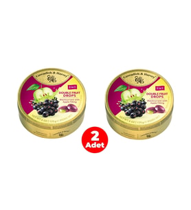 Cavendish & Harvey Double Fruit Drops Elma Dolgulu Frenk Üzümü Aromalı Şeker 175 Gr (2 ADET)