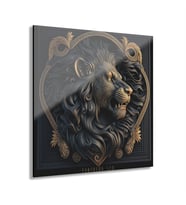 LEYLASER 3d Aslan Cam Tablo Duvar Dekoru (Karışık)