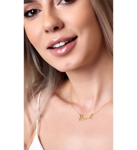 El Yazısı Isimli Kolye 925 Ayar Kadın Gümüş Kolye (Gold)