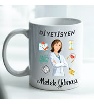 Kişiye Özel İsim ve Fotoğraf Baskılı Diyetisyen Temalı Kupa Bardak No:003