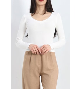 Kaşkorse V Yaka Body Ekru - 19350.1567.