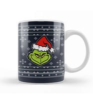 Dr Seuss The Grinch Christmas Knit Pattern Kupa Bardak Porselen