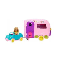 Barbie Chelsea’nin Karavanı 2'si 1 Arada Ayrılabilir Arabalı, 10+ Aksesuarlı ve Köpek Figürlü Kamp O